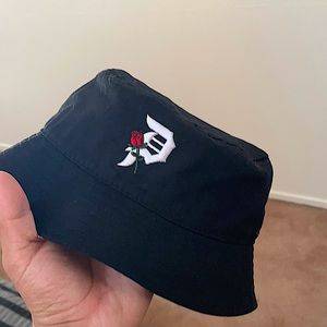 Black primitive bucket hat